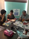 Grace Yee,  Oiwan Lam, Stephen Chan ( Lignan University) visiting a publishing house as part of a field trip organised for participants of the cluster meeting