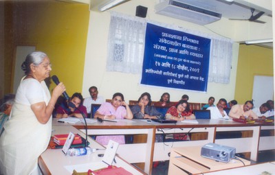 Pushpa Bhave at a Workshop on Engendering Disciplines Institutions