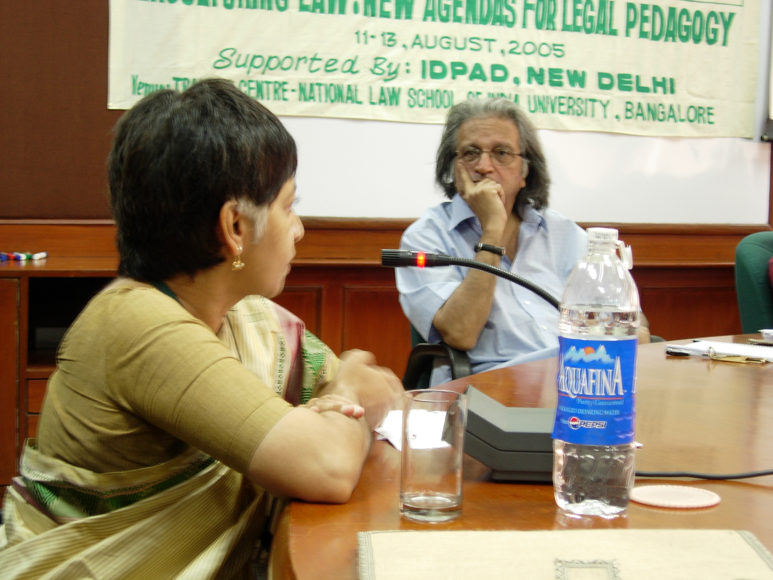 Tejaswini Niranjana and Dr. Upendra Baxi at the CSCS Enculturing Law conference (Bangalore: August 2005)